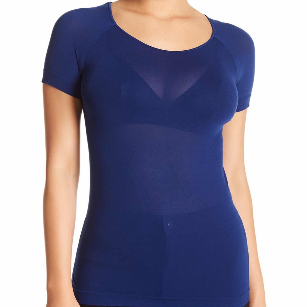 Wolford Transparent Nature Blue Sheer Tee Shirt